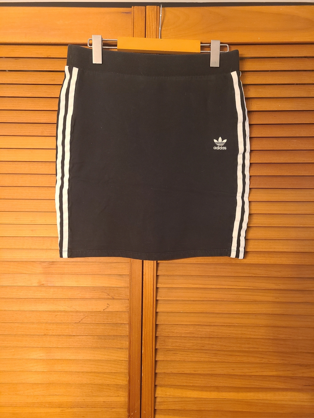 adidas Black Mini Skirt with White Side Stripes